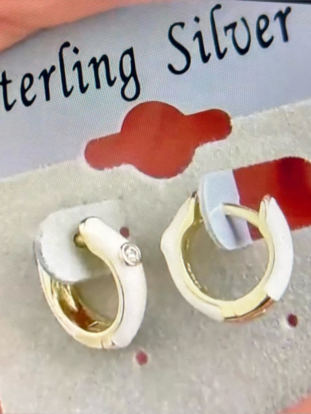 Sterling Silver Gold Plated Huggie Earrings NWOT